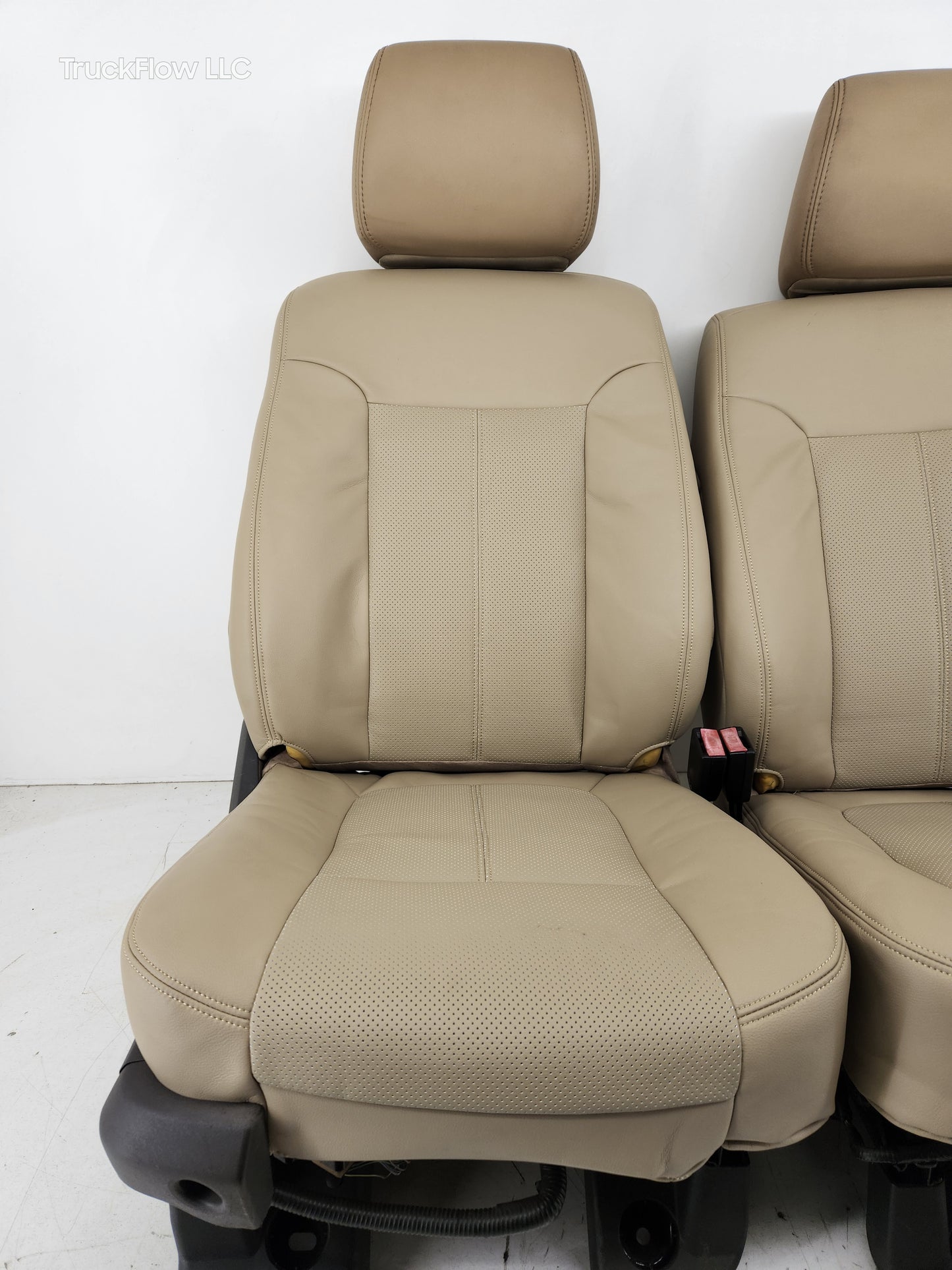 2011-2016 Ford F250 F350 F450 Lariat Front Bucket Seats Power Heated Cooled Tan (Adobe)