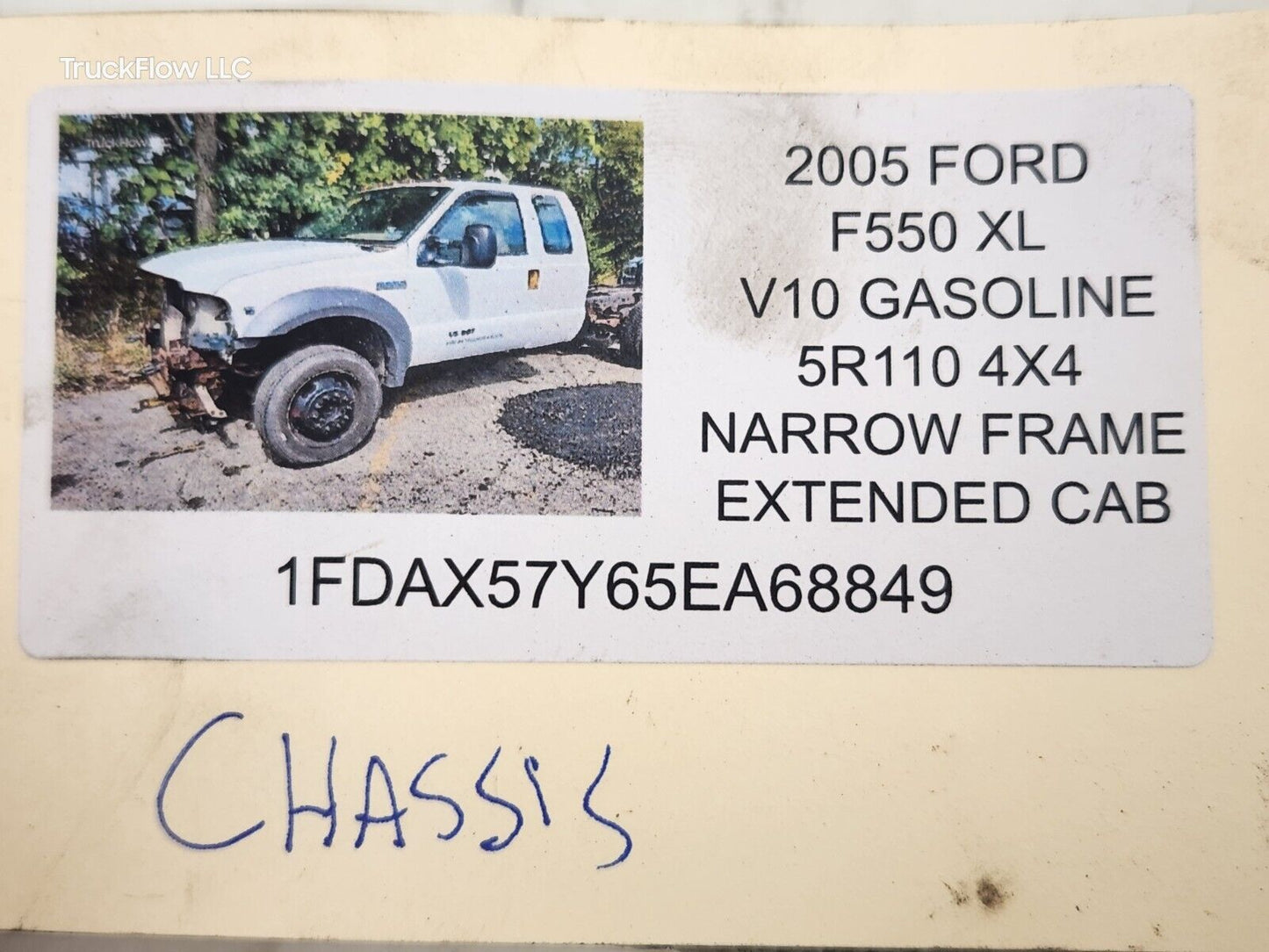 2005 Ford F550 6.8 V10 Gas Super duty Ext Cab & Chassis Wiring Harness 60" C-A