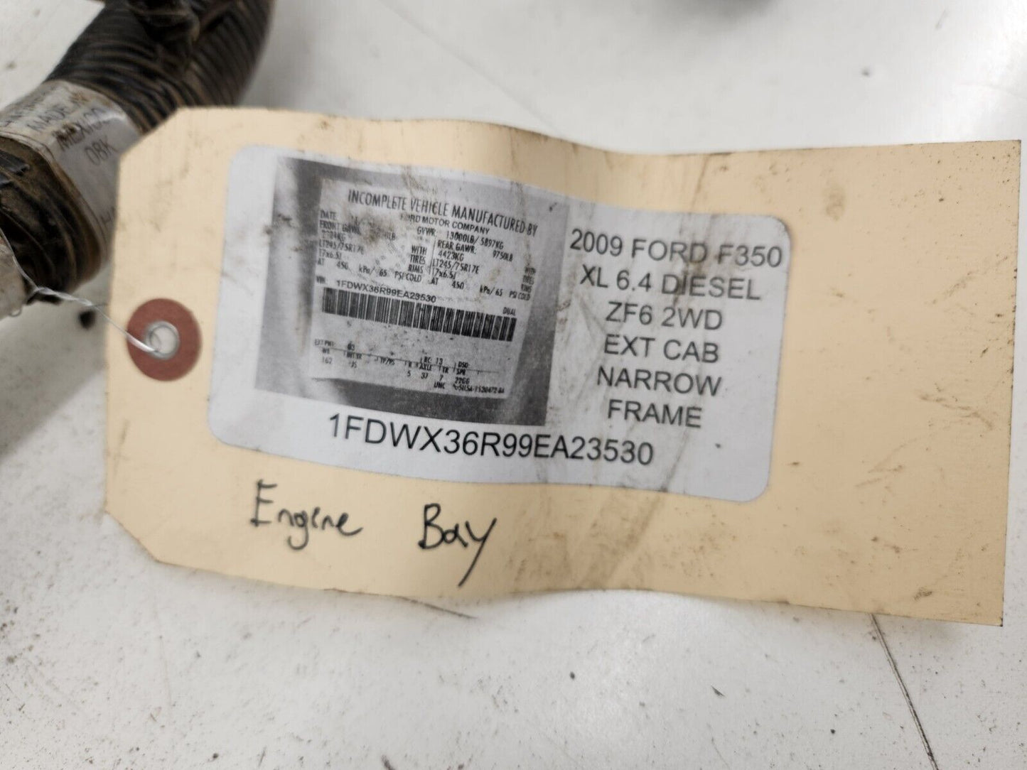 2009 Ford F350 SD 6.4L ZF6 Narrow Frame Engine Bay Harness Under Hood Harness