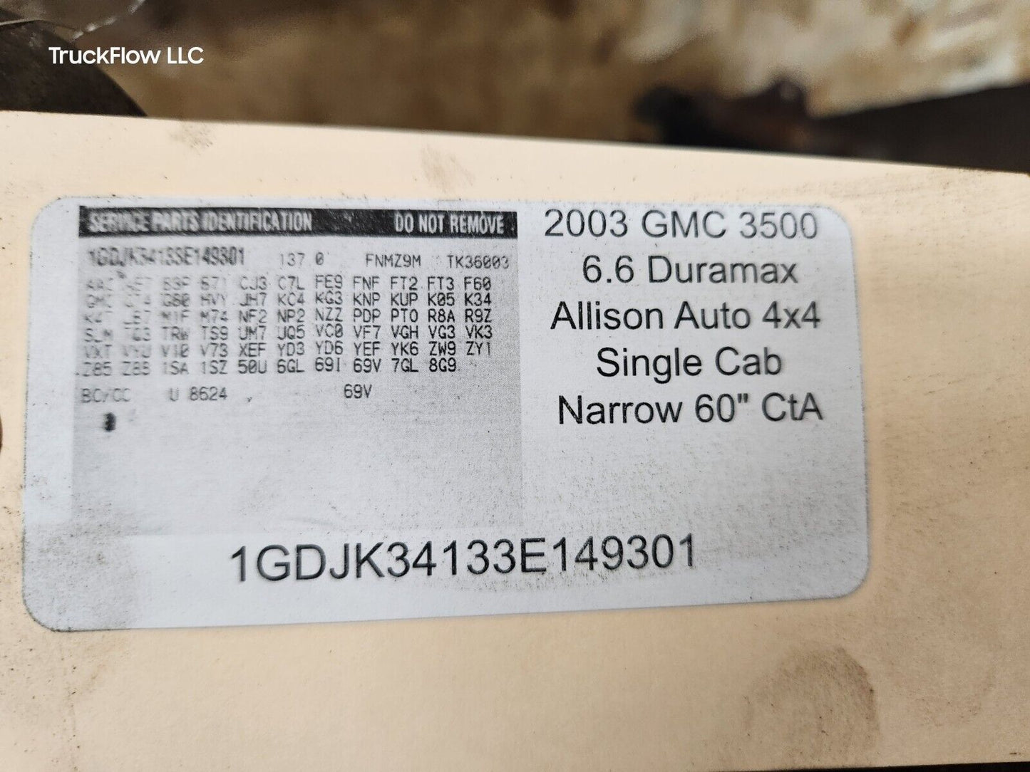 2003 Chevy GMC Duramax Diesel 4x4 Allison 1000 5 Speed Transmission 1000PK