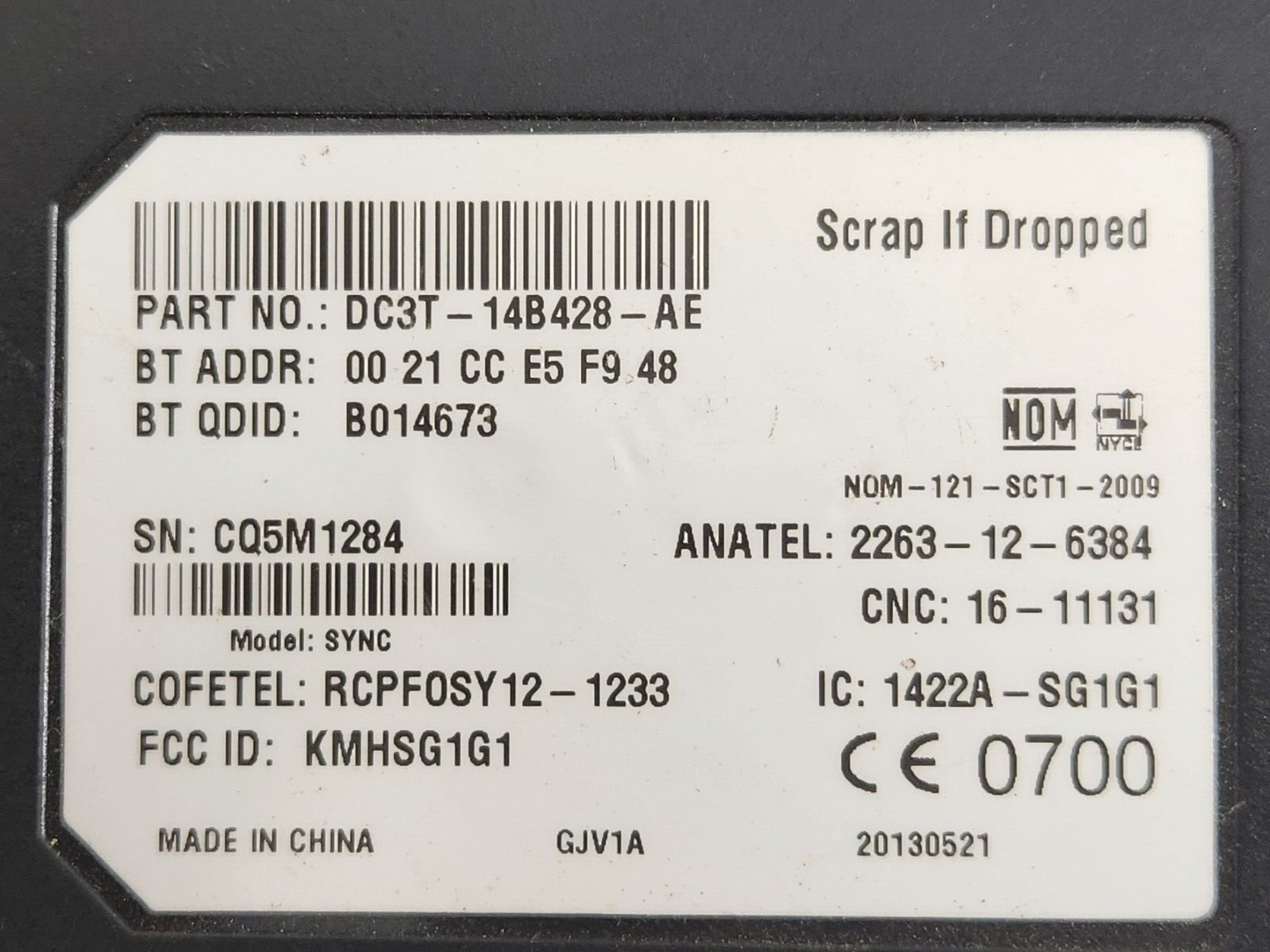 2013 2014 Ford Super Duty Sync Control Module OEM
