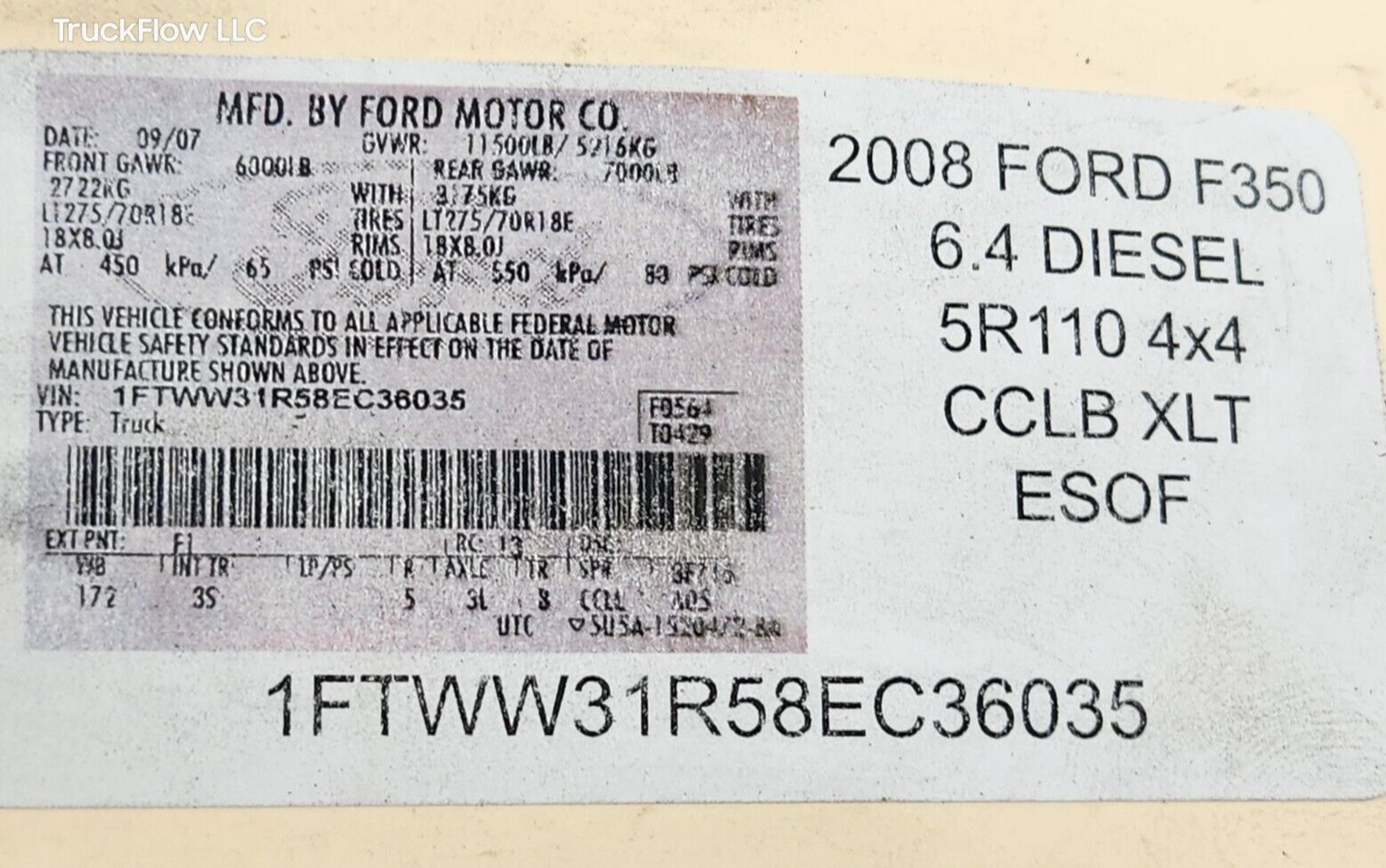 2008-2010 Ford F250 F350 F550 6.4 Diesel Fuel Pump Supply Pump OEM 8C34-9G282-AB