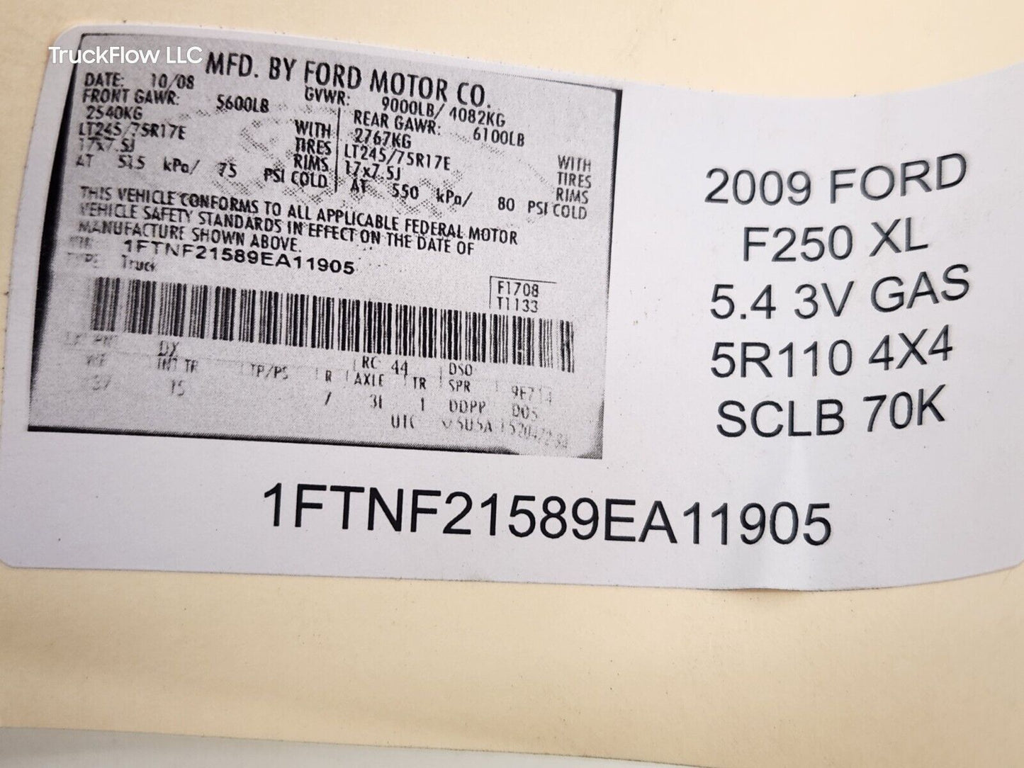 2008-10 Ford F250 Body Control Module Fuse Relay Junction Box BCM 7C3T-15604-AA