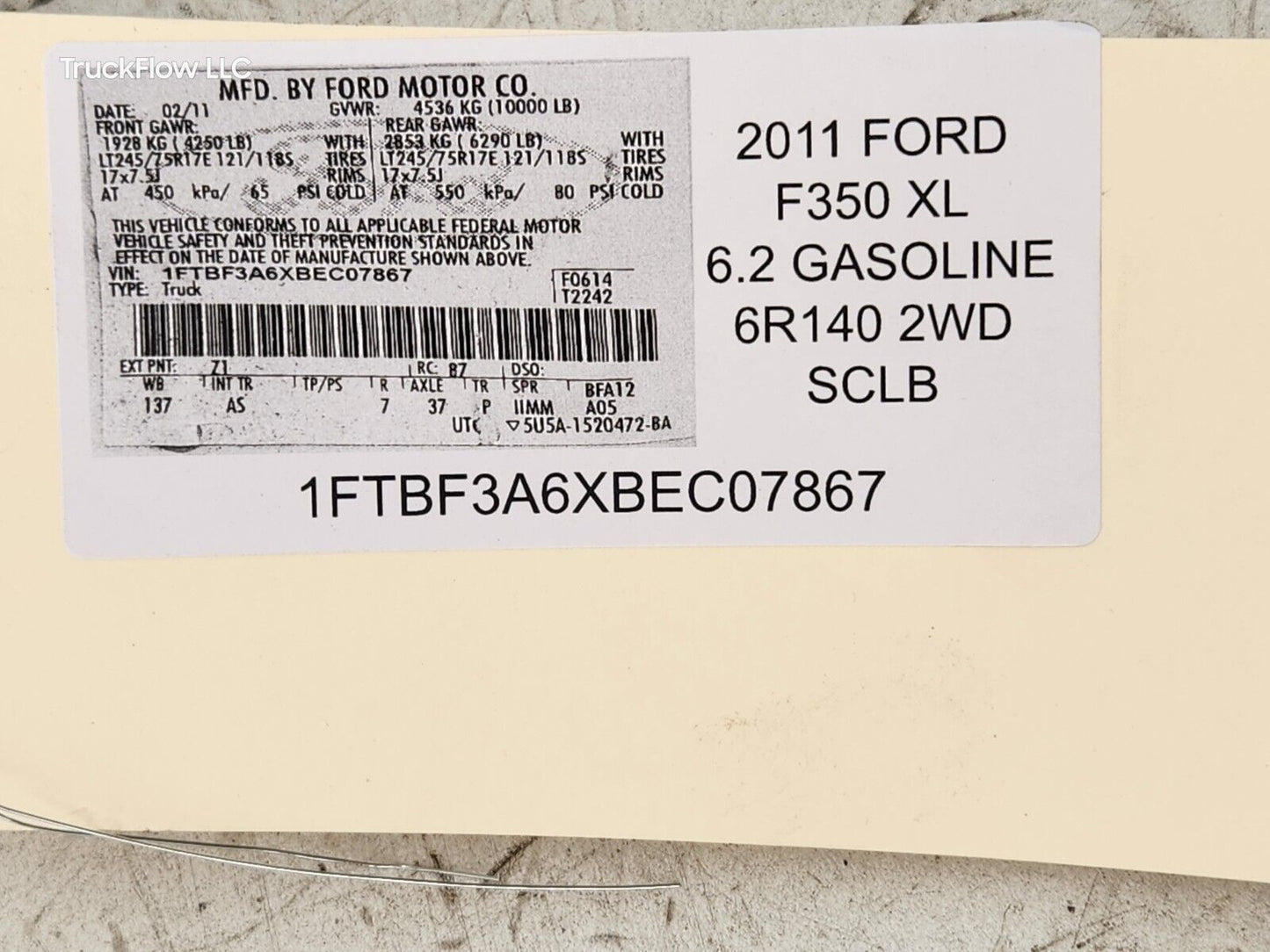 2011 Ford F350 F250 Super Duty 6.2L Instrument Cluster Gauges BC3T-10849-CAB