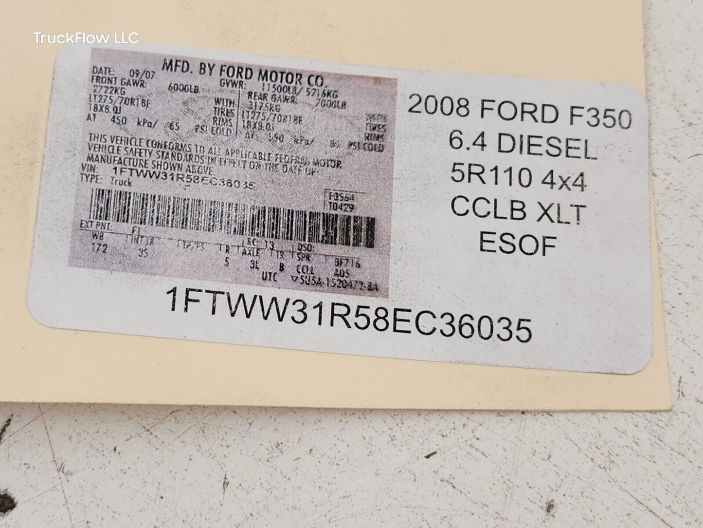 2008 2009 2010 Ford F250 Super Duty Cab Clearance Lights & Wiring Harness *AM