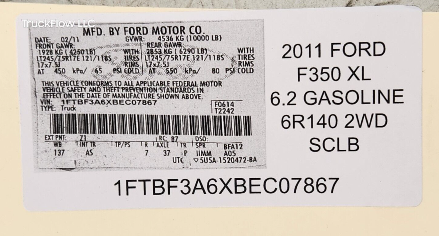 2011-2016 Ford F250 F350 Super Duty 6.2L 2wd 6R140 transmission wiring harness
