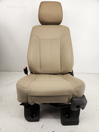2011-2016 Ford F250 F350 F450 Lariat Front Bucket Seats Power Heated Cooled Tan (Adobe)