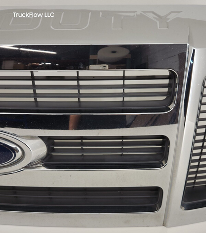 2008-2010 FORD F250-F550 SD XLT CHROME Front Grille Grill Emblem Logo Used OEM