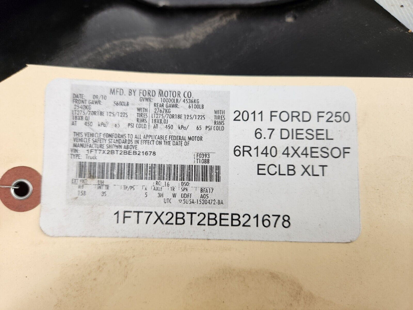 2011-2016 Ford F250 F350 Super Duty 6.7L Diesel Fuel Tank LONG BED PICKUP