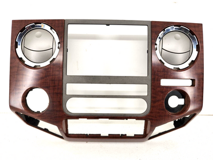 2011-2016 FORD F250 F350 KING RANCH CENTER DASH RADIO BEZEL WOOD GRAIN OEM