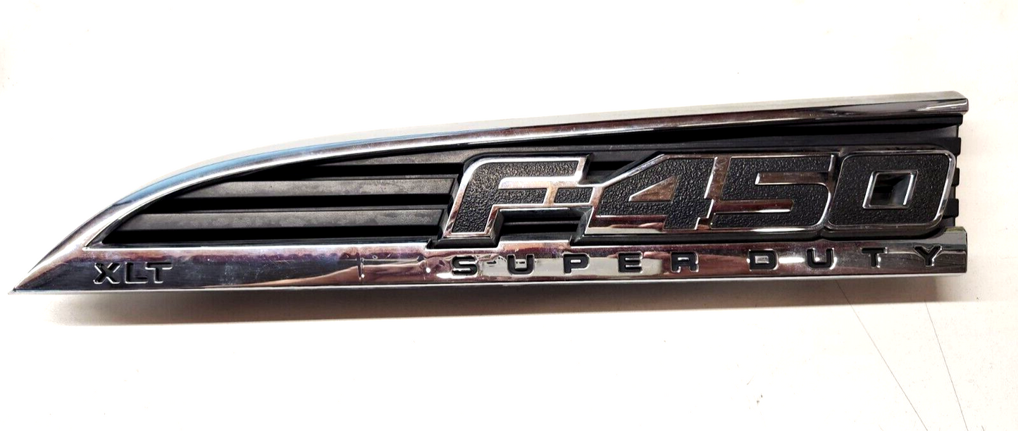 2011-2016 FORD F450 Super Duty XLT LH Side Fender Emblem OEM CC34-55000A73-BAW