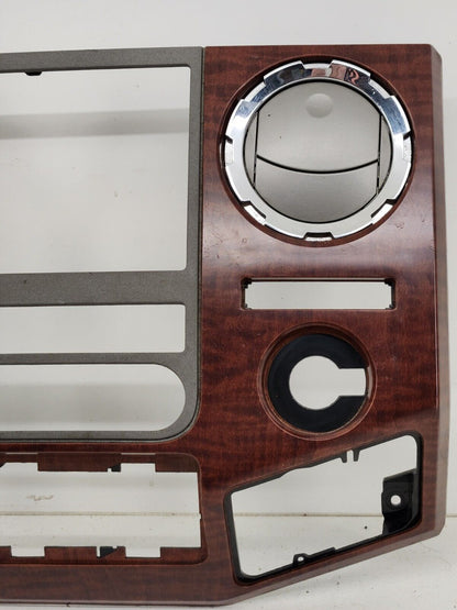 2011-2016 FORD F250 F350 KING RANCH CENTER DASH RADIO BEZEL WOOD GRAIN OEM