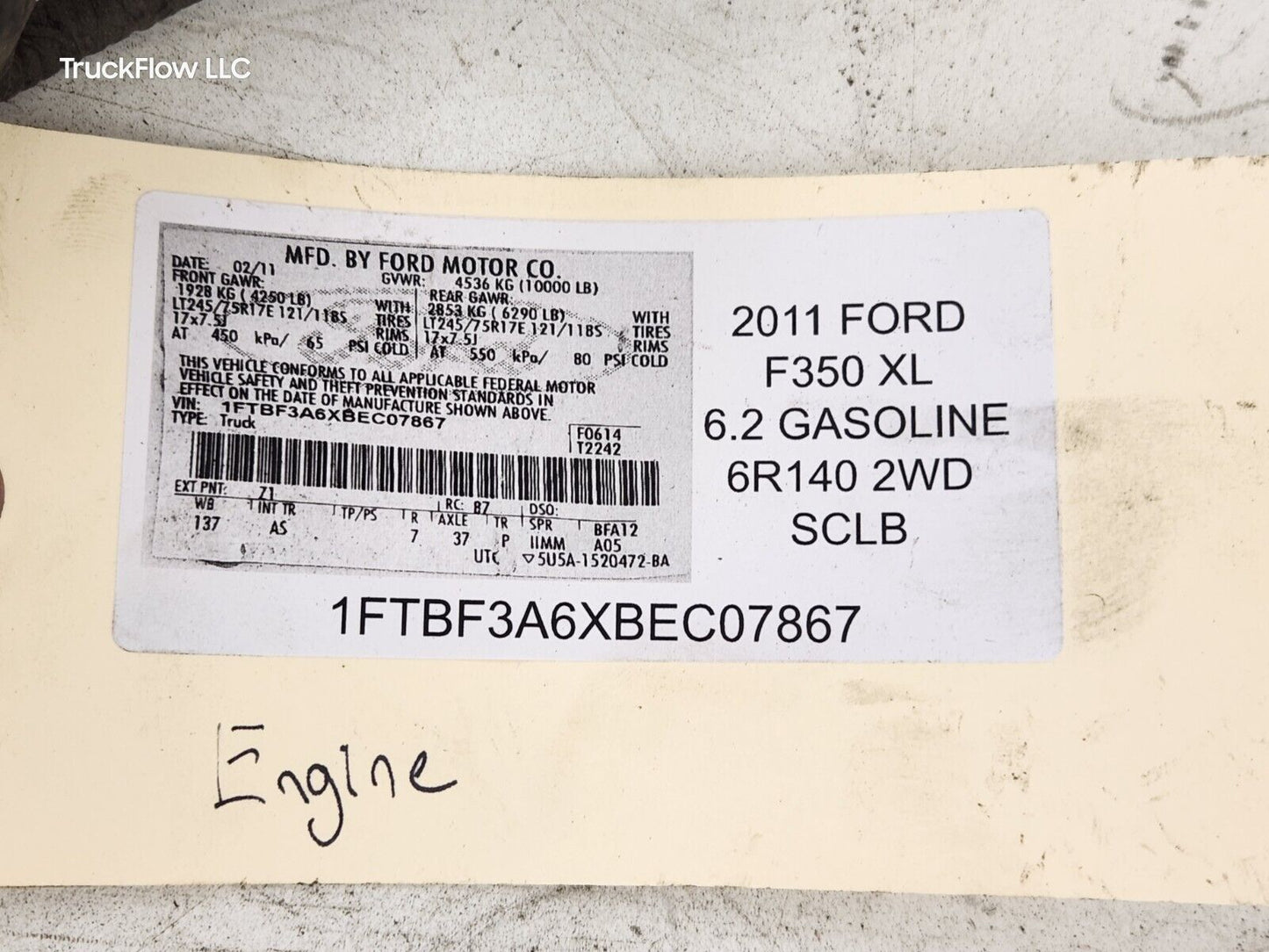 2011 Ford F250 F350 SD 6.2 6.2L Engine Injector Wiring Harness BU5T-2C508-ZH OEM