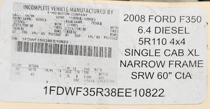 2008 Ford F250 F350 SD XL Interior Extended Cab Wiring Harness 8C3T-14A005-AHN