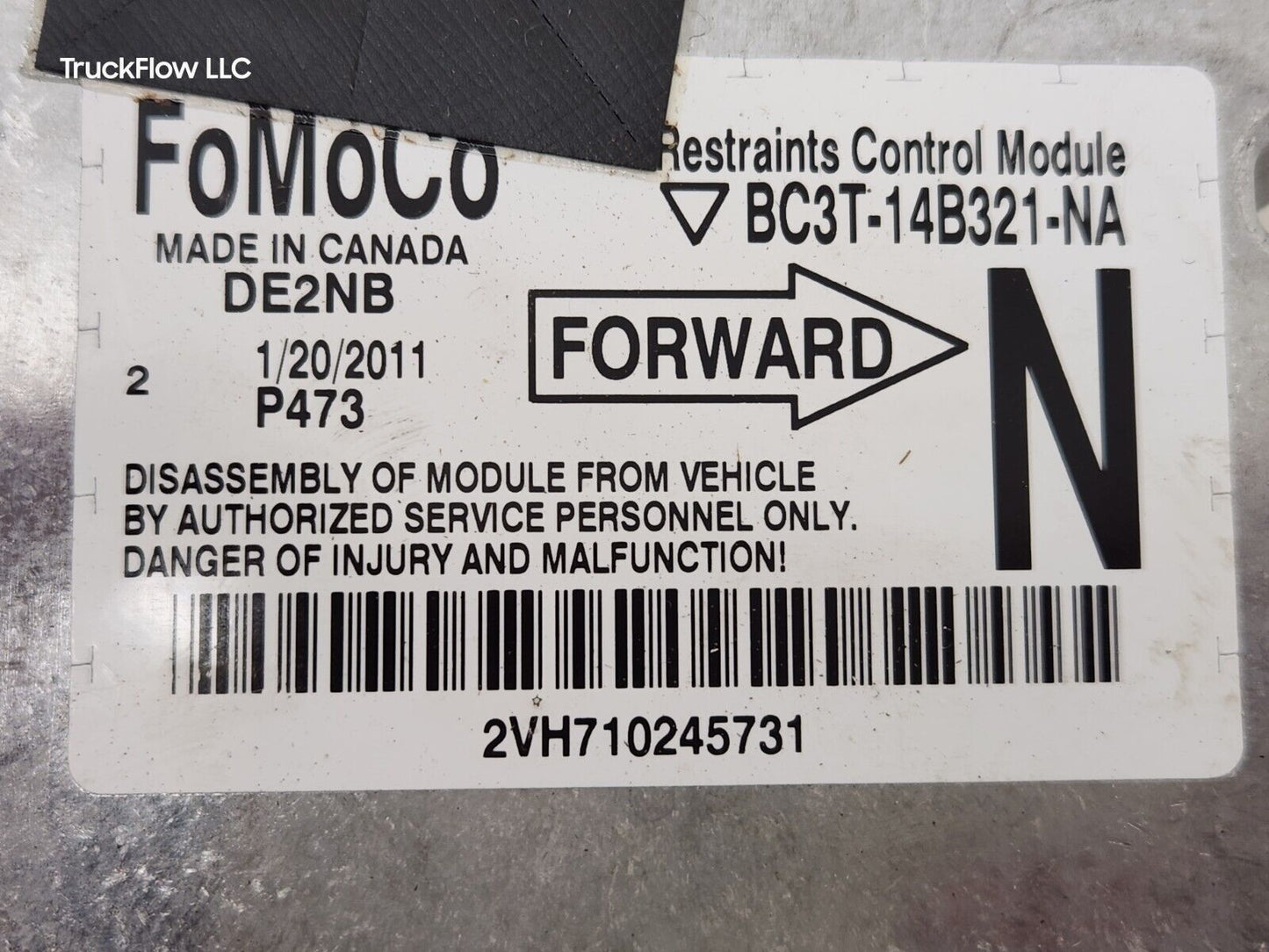 2011-2016 FORD F250 F350 F450 F550 Super Duty Restraints Control Module OEM #NA