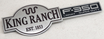 03-07 F350 Lariat Super Duty King Ranch Fender Tailgate Emblem OEM Factory Used