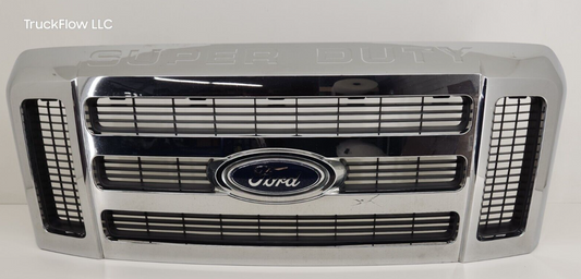 2008-2010 FORD F250-F550 SD XLT CHROME Front Grille Grill Emblem Logo Used OEM